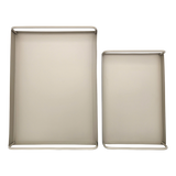 Tablett Metall 2er Set Beige Modern Serviertablett Dekotablett 38x28 u 30x20 cm Sand