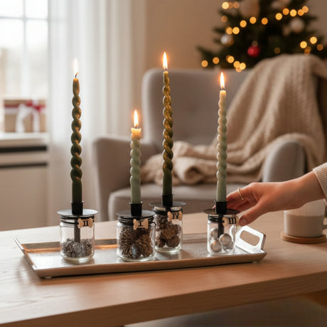 Kerzentablett mit Kerzen Dekoration Meinposten