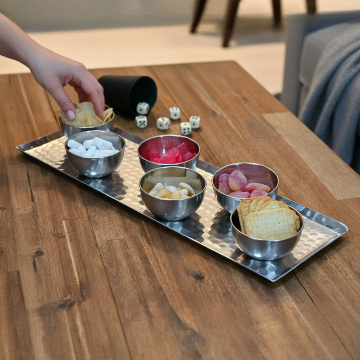 Dekotablett Hammerschlag Unterlage