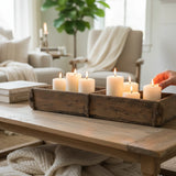 Ziegelkasten Ziegelform Miamonda Dekoration mit Kerzen