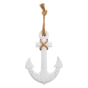 Anker Dekoanker Dekoration Maritim weiß Seil Tau 32x22 hängen Hochzeit Wandhaken - Anker