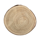 Baumscheibe rund Dekoscheibe Basteln Dekoteller auf Füßen Holzscheibe mit Rinde 17-22 cm - Baumscheibe
