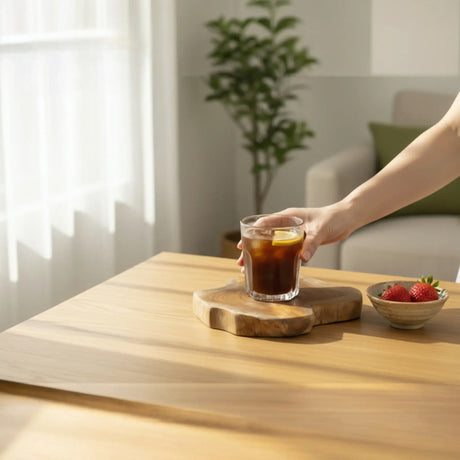 Baumscheibe Teak Scheibe Holzscheibe Untersetzer Holz Massiv 16-20 cm Rustikal Tablett - Baumscheibe