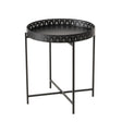 Beistelltisch Dekotisch Tabletttisch rund schwarz Metalltisch 45x40 cm - Beistelltisch