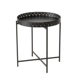 Beistelltisch Dekotisch Tabletttisch rund schwarz Metalltisch 45x40 cm - Beistelltisch