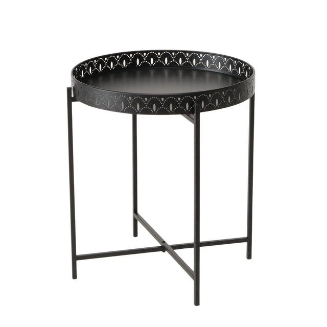 Beistelltisch Dekotisch Tabletttisch rund schwarz Metalltisch 45x40 cm - Beistelltisch