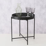 Beistelltisch Dekotisch Tabletttisch rund schwarz Metalltisch 45x40 cm - Beistelltisch