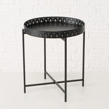 Beistelltisch Dekotisch Tabletttisch rund schwarz Metalltisch 45x40 cm - Beistelltisch