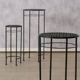 Beistelltisch MANHATTEN Metalltisch Tisch rund 50-70 cm Höhe Schwarz - Beistelltisch