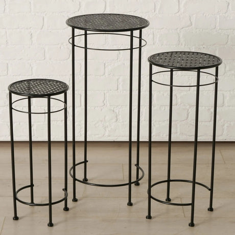 Beistelltisch MANHATTEN Metalltisch Tisch rund 50-70 cm Höhe Schwarz - Beistelltisch