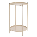Beistelltisch rund Couchtisch Telefontisch 28x48 cm schwarz creme weiß - Beistelltisch