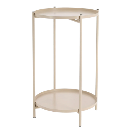 Beistelltisch rund Couchtisch Telefontisch 28x48 cm schwarz creme weiß - Beistelltisch