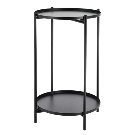 Beistelltisch rund Couchtisch Telefontisch 28x48 cm schwarz creme weiß - Schwarz - Beistelltisch