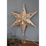 Christbaumspitze 35cm Baumspitze Weihnachten Metall Glitzer LED Stern B-WARE - Weihnachtsstern LED