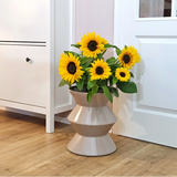 Couchtisch Beistelltisch beige 37x30 Retro Metalltisch rund kleiner Tisch B-Ware - Beistelltisch