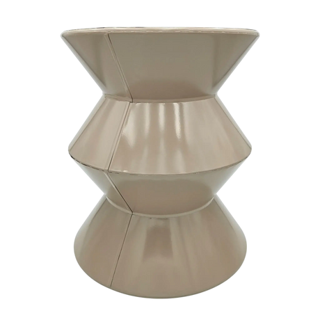 Couchtisch Beistelltisch beige 37x30 Retro Metalltisch rund kleiner Tisch B-Ware - Beistelltisch