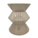 Couchtisch Beistelltisch beige 37x30 Retro Metalltisch rund kleiner Tisch B-Ware - Beistelltisch