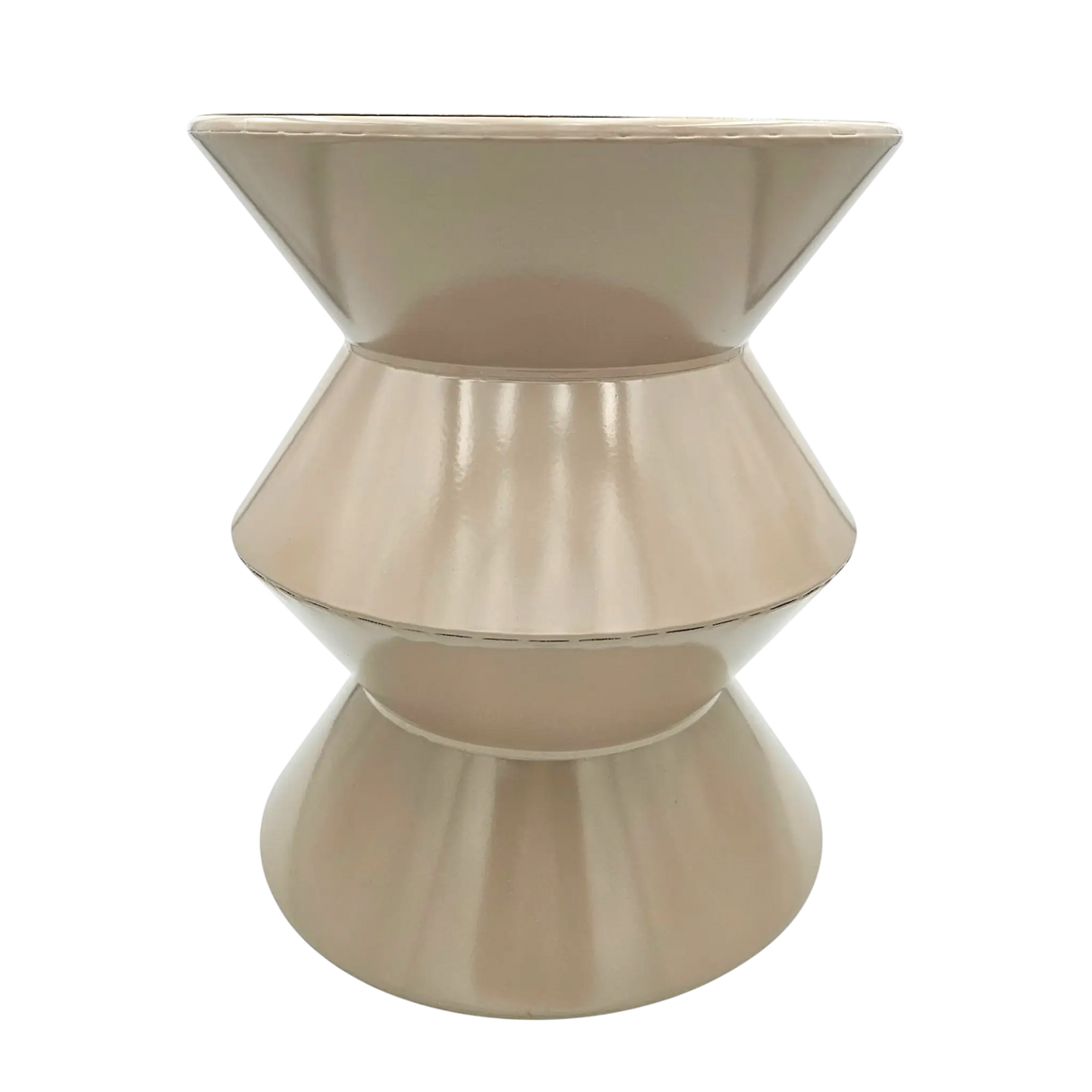 Couchtisch Beistelltisch beige 37x30 Retro Metalltisch rund kleiner Tisch B-Ware - Beistelltisch