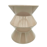 Couchtisch Beistelltisch beige 37x30 Retro Metalltisch rund kleiner Tisch B-Ware - Beistelltisch