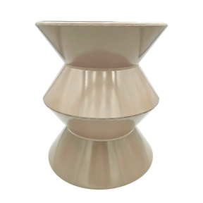 Couchtisch Beistelltisch beige 37x30 Retro Metalltisch rund kleiner Tisch B-Ware - Beistelltisch