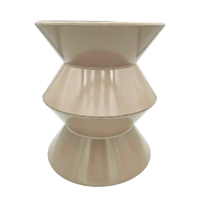 Couchtisch Beistelltisch beige 37x30 Retro Metalltisch rund kleiner Tisch B-Ware - Beistelltisch