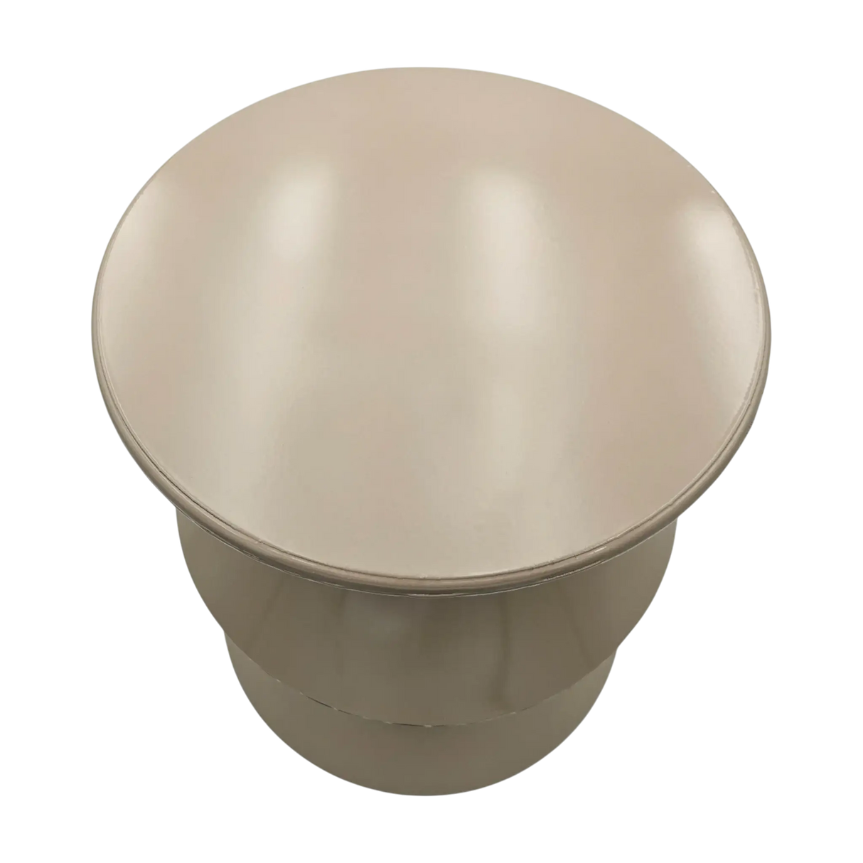 Couchtisch Beistelltisch beige 37x30 Retro Metalltisch rund kleiner Tisch B-Ware - Beistelltisch