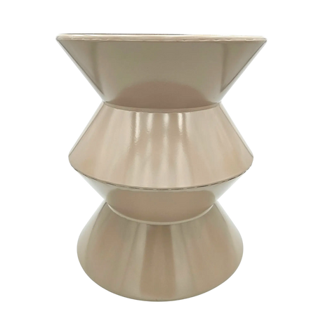 Couchtisch Beistelltisch beige 37x30 Retro Metalltisch rund kleiner Tisch B-Ware - Beistelltisch