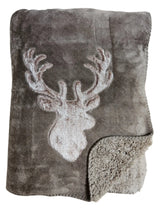 Decke Kuscheldecke Tagesdecke Wohndecke Hirsch Winter 150x200 kuschelig weich - Wohndecke