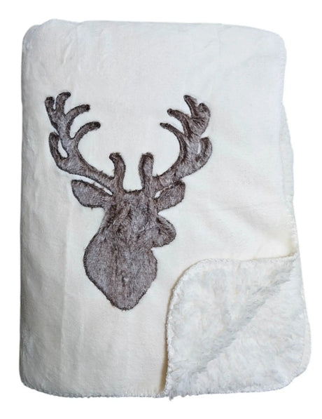 Decke Kuscheldecke Tagesdecke Wohndecke Hirsch Winter 150x200 kuschelig weich - Wohndecke