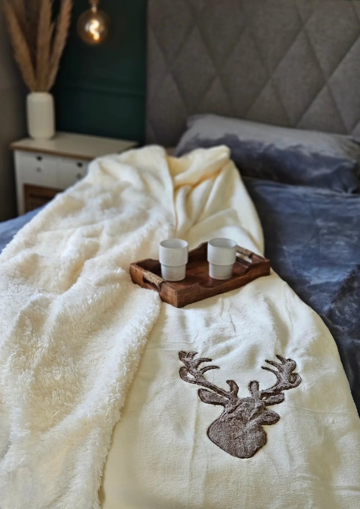 Decke Kuscheldecke Tagesdecke Wohndecke Hirsch Winter 150x200 kuschelig weich - Wohndecke