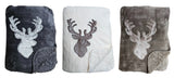 Decke Kuscheldecke Tagesdecke Wohndecke Hirsch Winter 150x200 kuschelig weich - Wohndecke