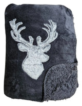 Decke Kuscheldecke Tagesdecke Wohndecke Hirsch Winter 150x200 kuschelig weich - Wohndecke