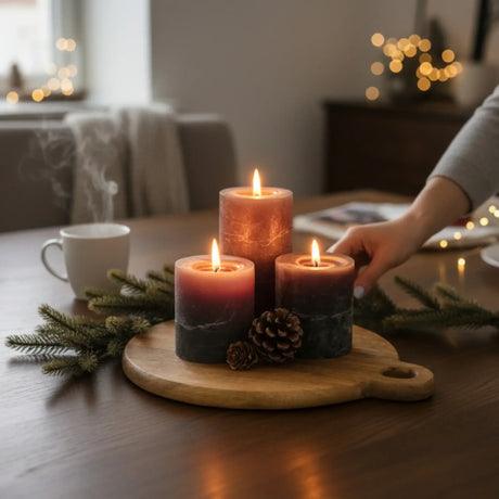 Deko Holzbrett Mango Unterlage rund Aufhängung 24 o 33 cm Tablett Kerzentablett - Dekobrett