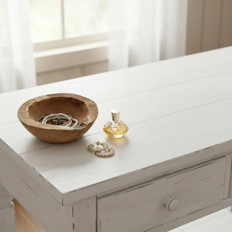 Dekoschale 2er Set Teakschale Aufbewahrung rund 15 cm Wurzelholz Massiv - Dekoschale