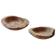 Dekoschale 2er Set Teakschale Aufbewahrung rund 15 cm Wurzelholz Massiv - Dekoschale
