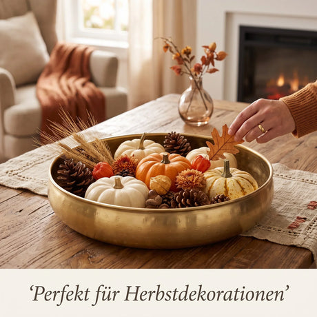 Dekoschale Arietta Gold Ø 30 cm – Metallschale & Obstschale - Dekoschale