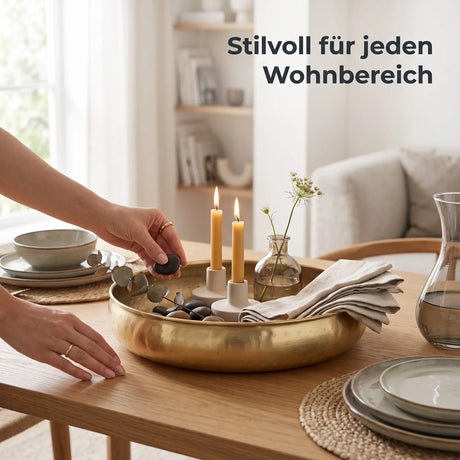 Dekoschale Arietta Gold Ø 30 cm – Metallschale & Obstschale - Dekoschale
