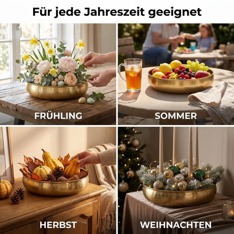 Dekoschale Arietta Gold Ø 30 cm – Metallschale & Obstschale - Dekoschale