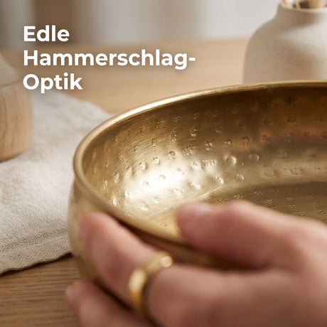 Dekoschale Arietta Gold Ø 30 cm – Metallschale & Obstschale - Dekoschale