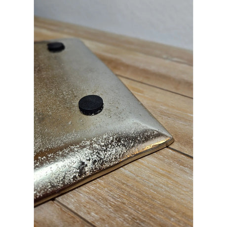 Dekoschale Dekoteller Metall Kerzentablett 25x25 cm Tablett Silber Quadratisch - Dekoteller