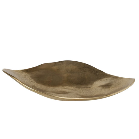 Dekoschale Gold 41 cm – Längliche Aluminiumschale mit Filzboden - Dekoschale