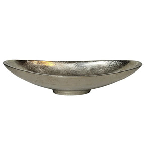 Dekoschale Metall silber Schale Metallschale oval Deko Tischdeko Länge 34 cm - Dekoschale