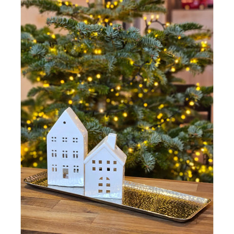 Dekotablett Dekoschale Metall silber Deko Tischdeko Schale Tablett 45 cm B-WARE - Dekotablett