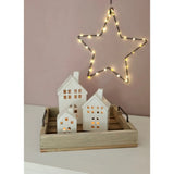 Dekotablett Serviertablett Holztablett braun 30 cm cm Holz Metallgriff dekorativ 2er Set - Dekotablett