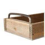 Dekotablett Serviertablett Holztablett braun 38 cm Holz Metallgriff dekorativ 2er Set - Dekotablett