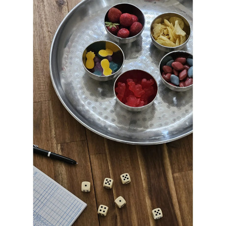 Dekoteller Dekoschale silber Metallschale Hammerschlag Unikat Kerzentablett Kerzenschale - Dekoschale