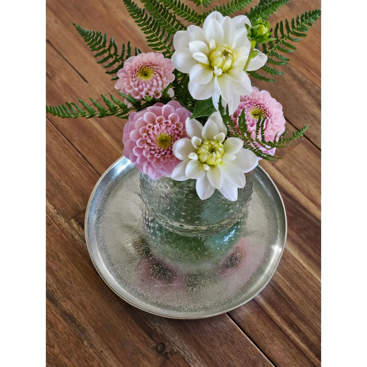 Dekoteller Silber Metall Teller Schale Dekotablett Kerzenteller Dekoschale Ø20cm - Dekoteller