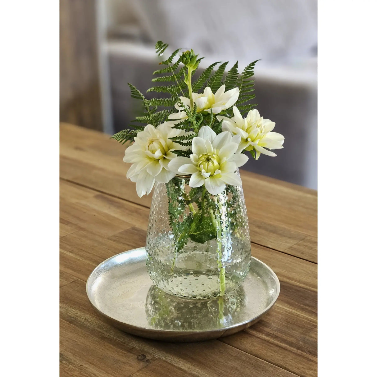 Dekoteller Silber Metall Teller Schale Dekotablett Kerzenteller Dekoschale Ø20cm - Dekoteller