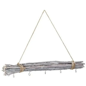 Dekozweige 50 cm Holz Fensterhänger mit 5 Haken braun natur Deko Landhaus Zweig - Dekozweig