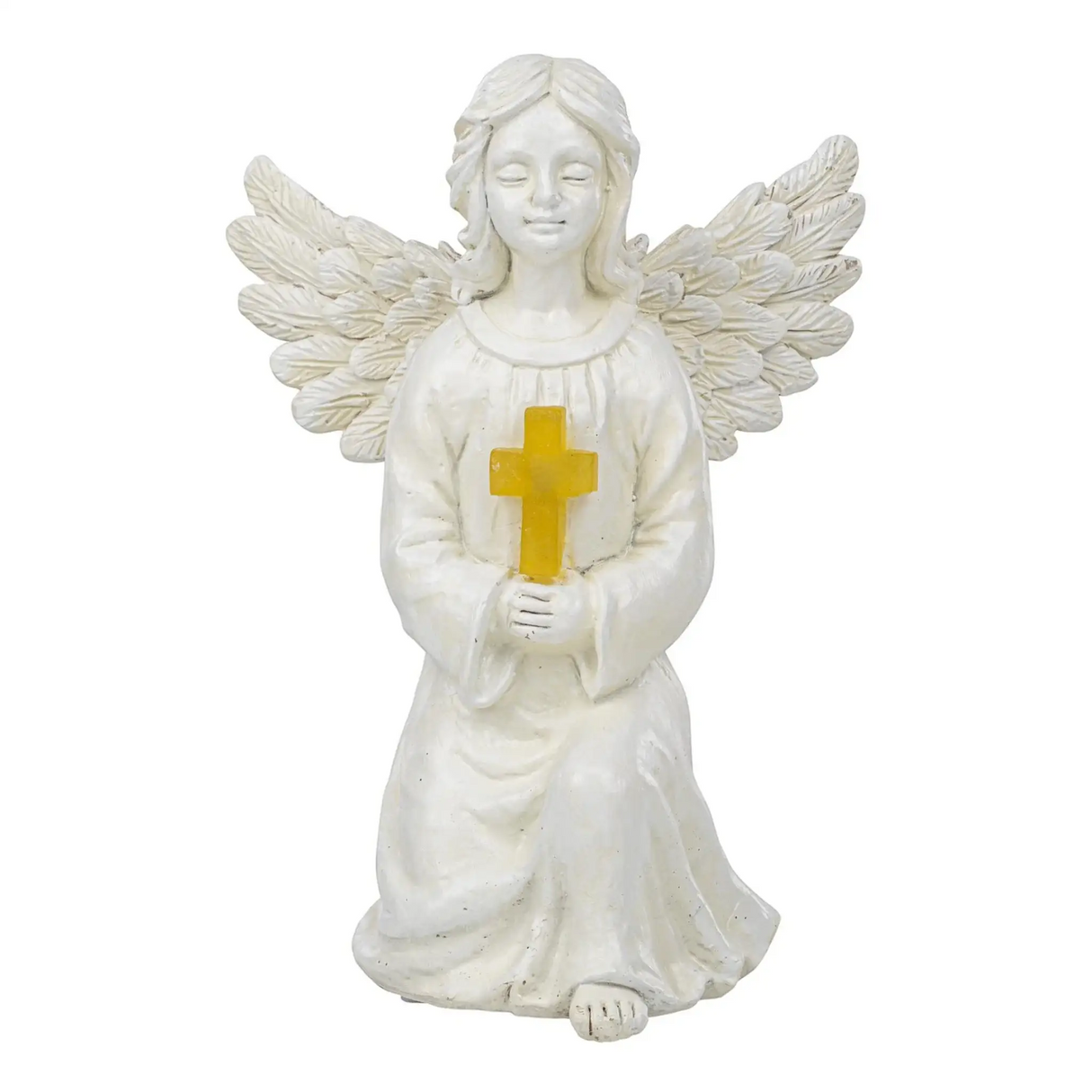 Engel Figur Gartendeko Solar Gartenfiguren Außen LED 22x16 Schutzengel Grab - Solarleuchte